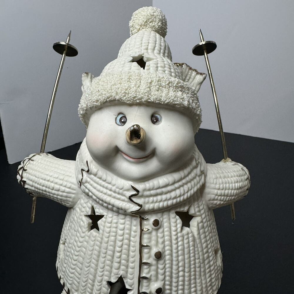Snowman on Skis Night Light International Bazaar Light Included with Box Shiny